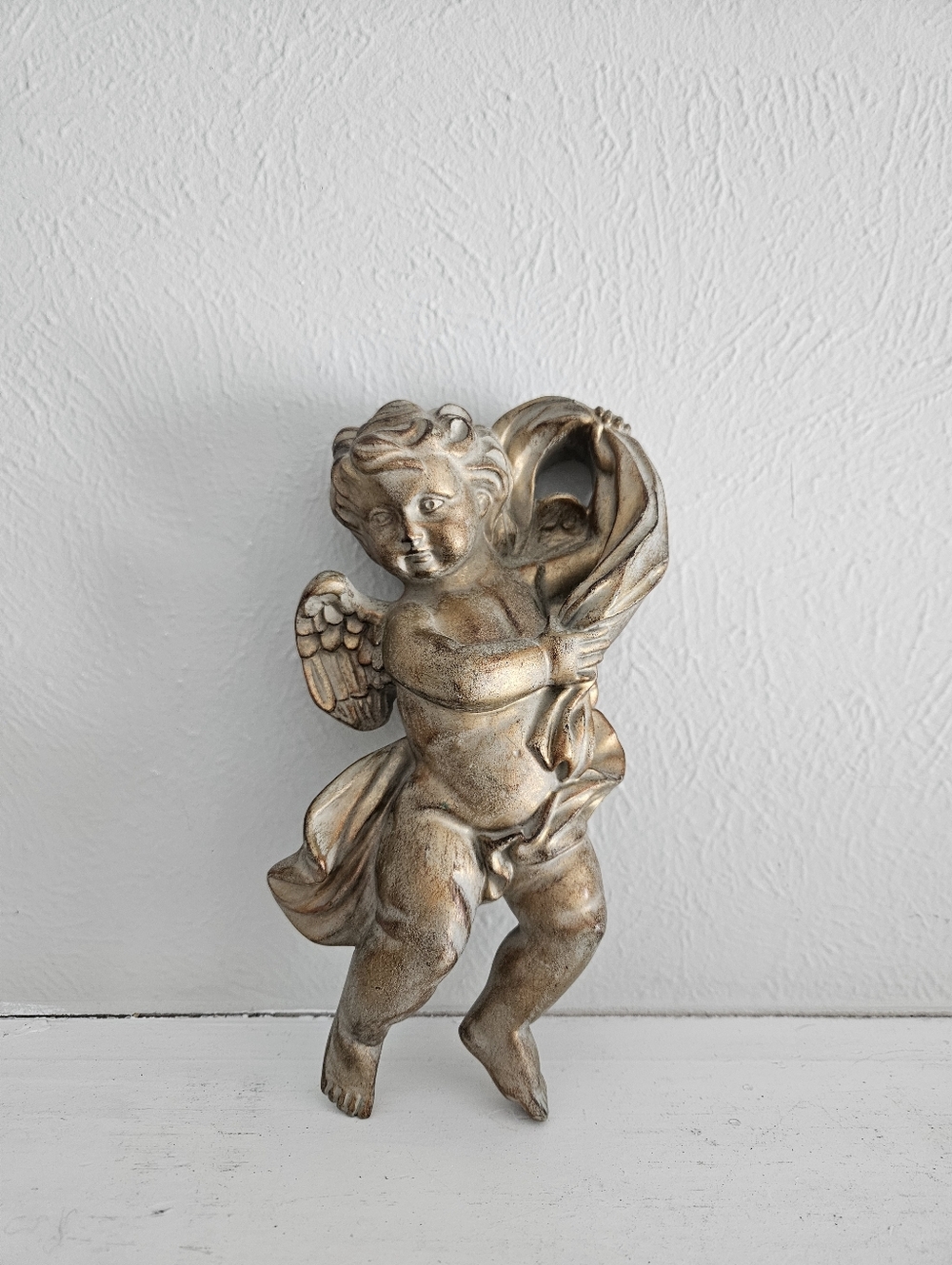 Vintage Cherub Angel 3D Carved Decorative Wall Mounted Sculpture Art